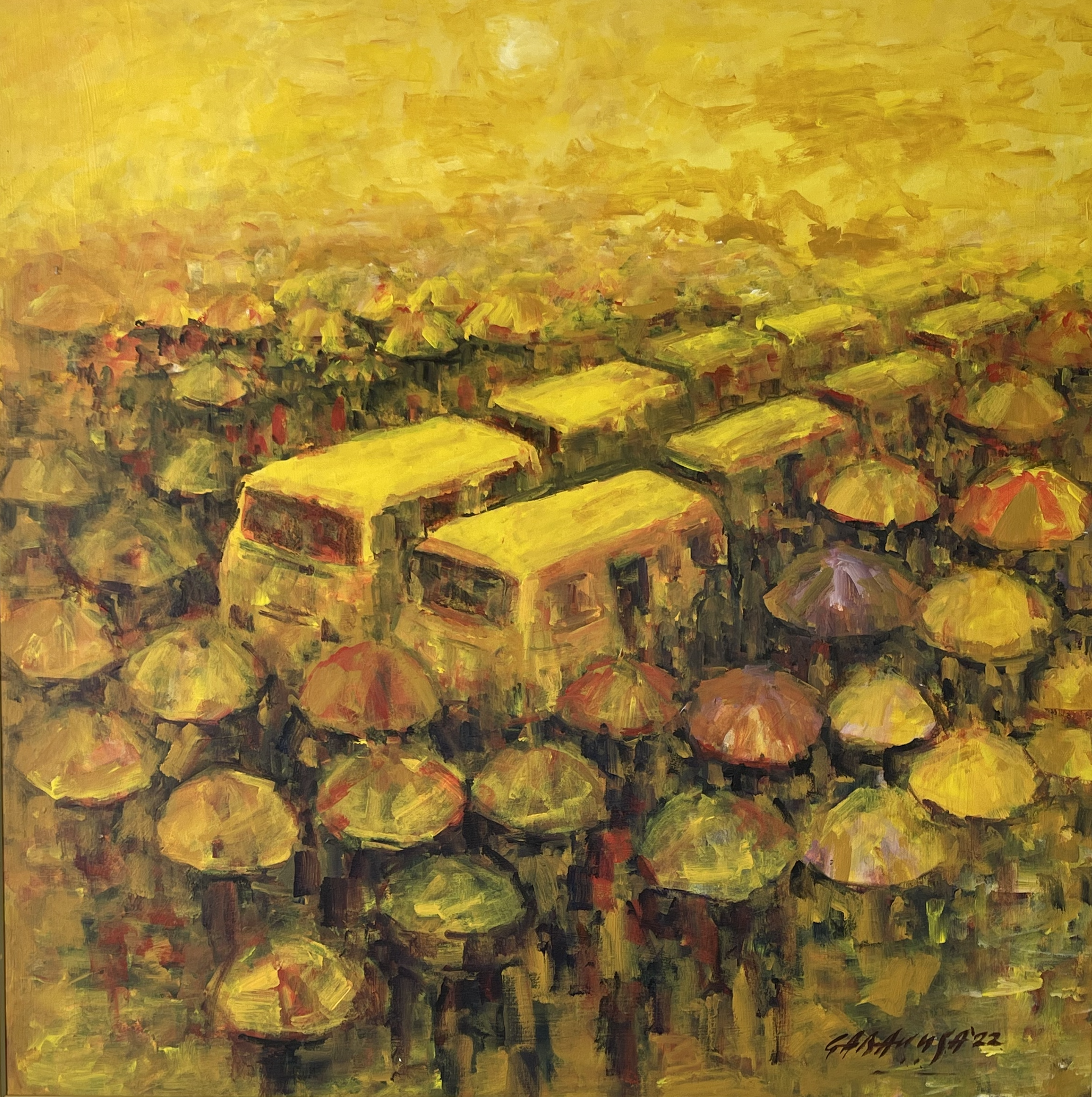 Gab Awusa, Highway Supermarket, Acrylic on canvas