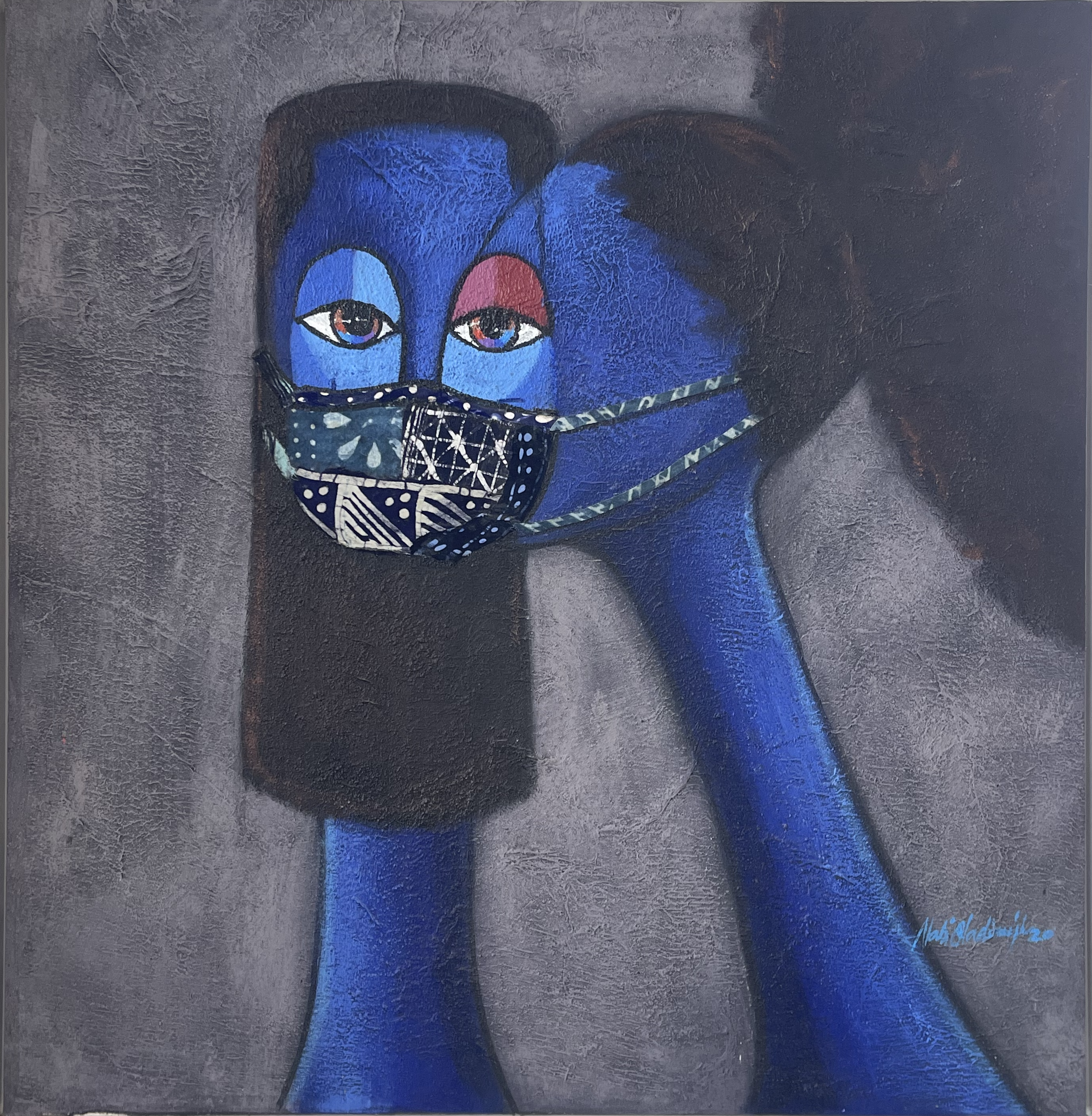 Oladimeji Alabi, Supporting each other, Mixed media